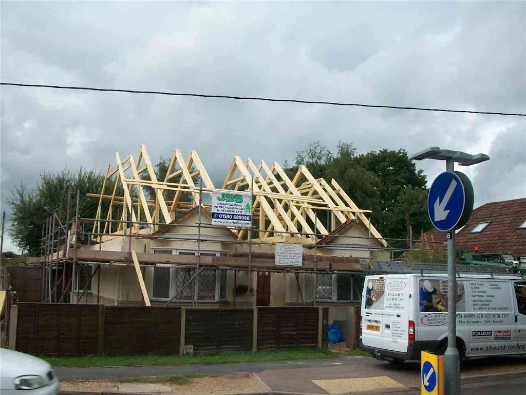 Allround Roofing inspecting a difficult to reach area